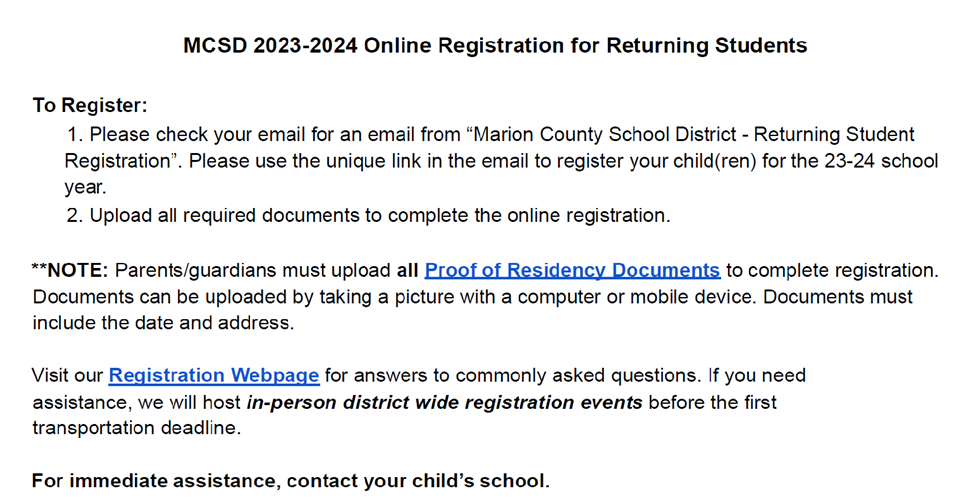  Returning students